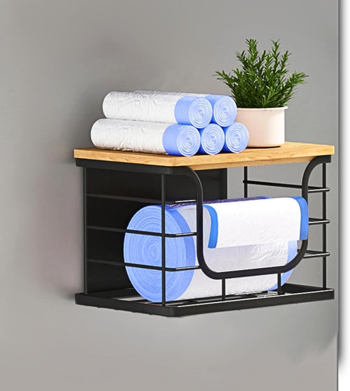 Magnetic Stackable Storage Bin with Bamboo Lid, Fridge Organizer Basket for Kitchen, Pantry & Laundry Space-Saving Container
