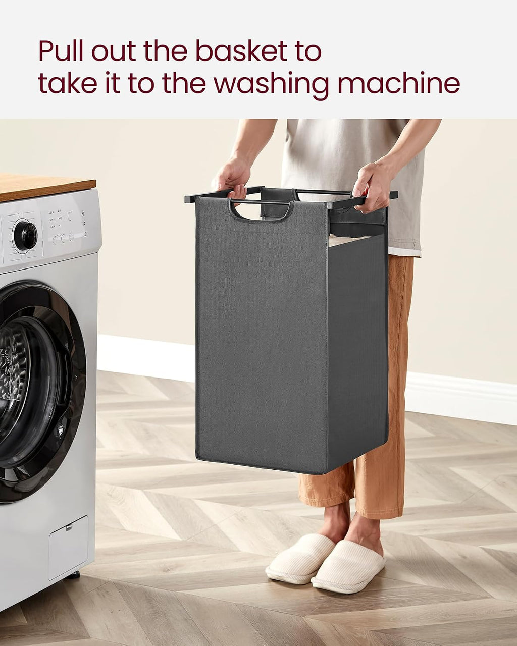 2-Section Laundry Hamper with Shelf, Removable Bags & Sturdy Steel Frame for Easy Sorting