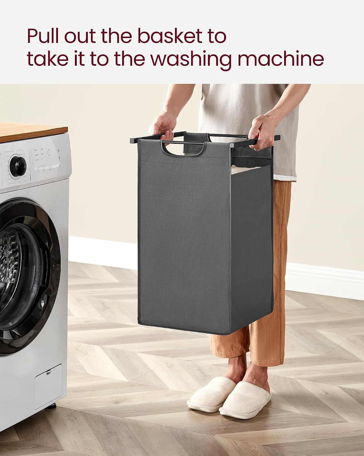 2-Section Laundry Hamper with Shelf, Removable Bags & Sturdy Steel Frame for Easy Sorting